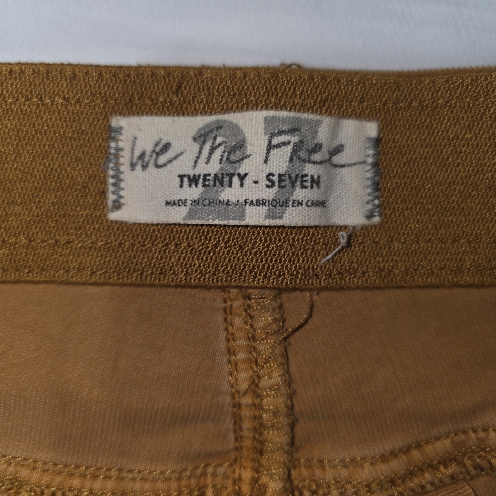 We the Free Flare Corduroy Pants Women 27 Pull-on Gold Yellow Tan Western Boho - Picture 2 of 14